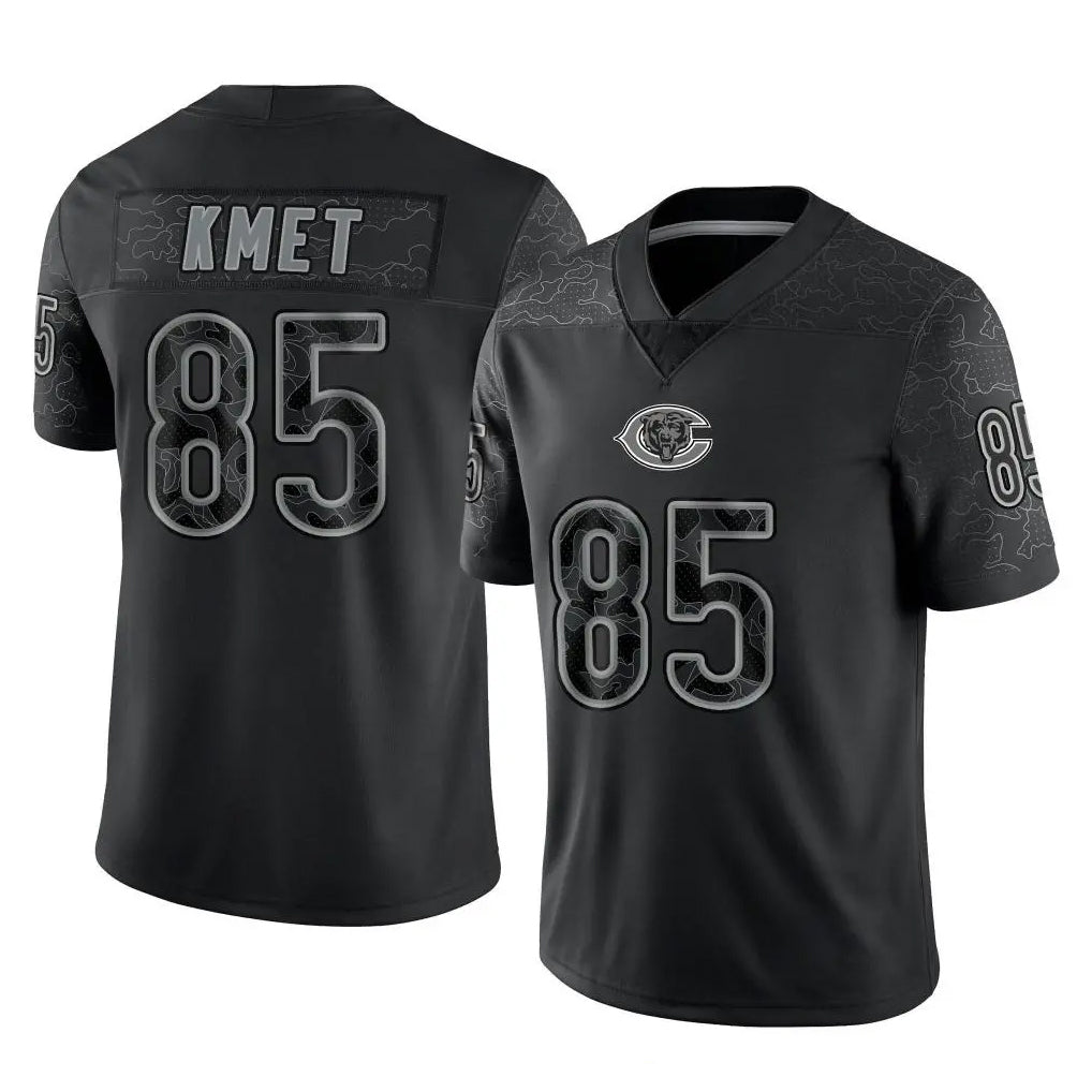 tocy C.Bears #85 Cole Kmet Player Black REFLECTIVE Limited Game Stitched Jerseys