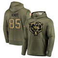tocy C.Bears #85 Cole Kmet Player Olive Salute to Service Pullover Hoodies Home Game Stitched Jerseys