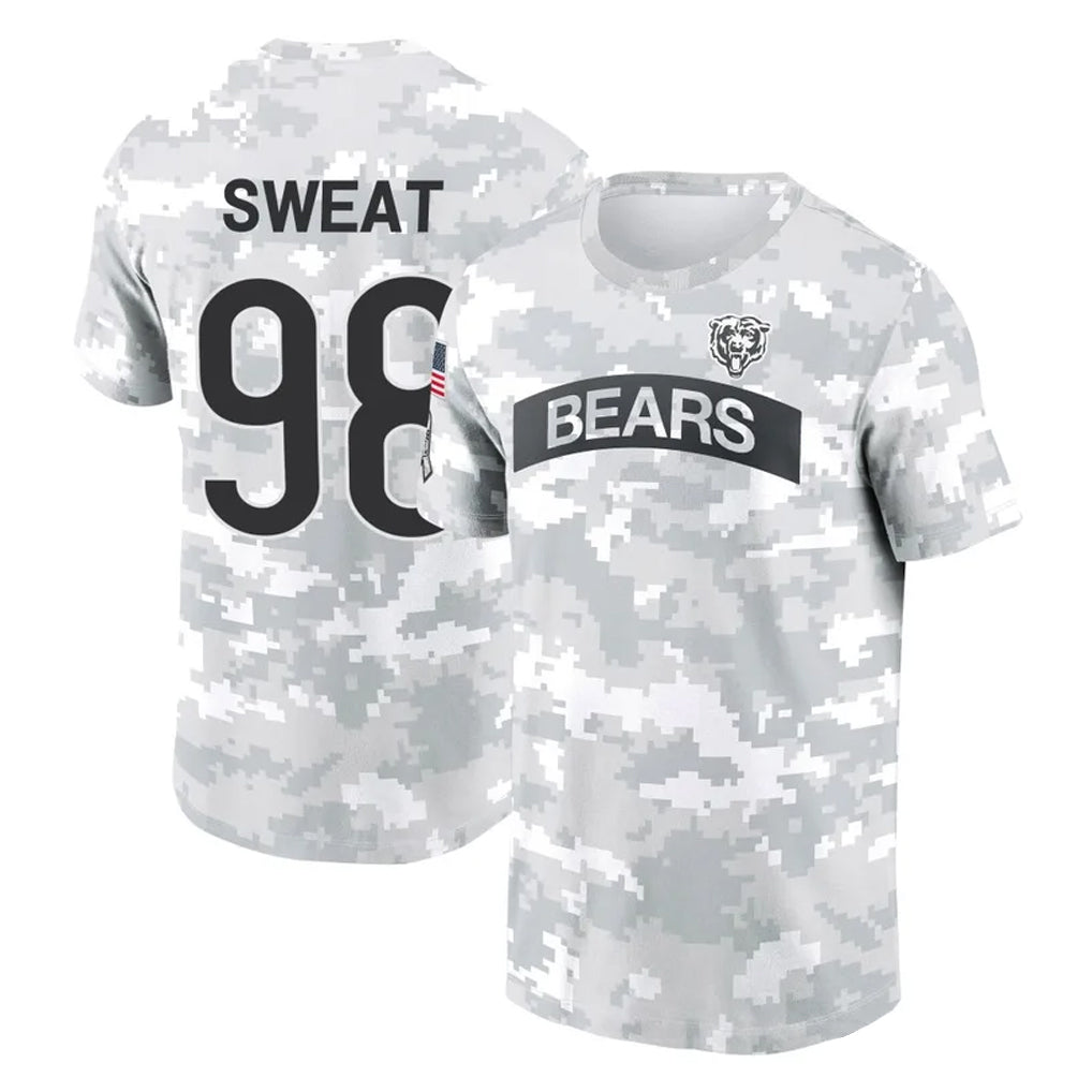 tocy C.Bears #98 Montez Sweat Player Arctic Camo Salute to Service Performance T-Shirt Limited Stitched Jerseys