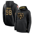 tocy C.Bears #98 Montez Sweat Player Black Salute to Service Pullover Hoodies Limited Stitched Jerseys