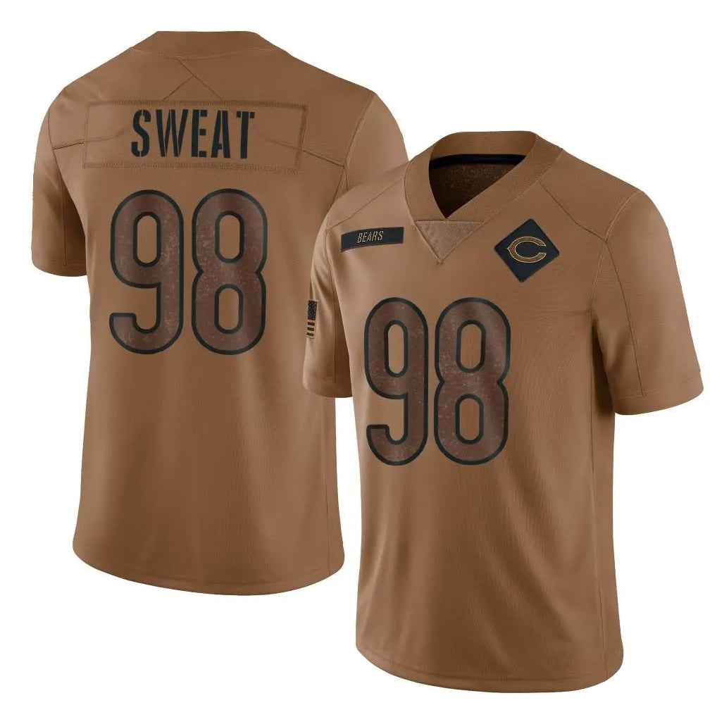 tocy C.Bears #98 Montez Sweat Player Brown Salute to Service Limited Stitched Jerseys