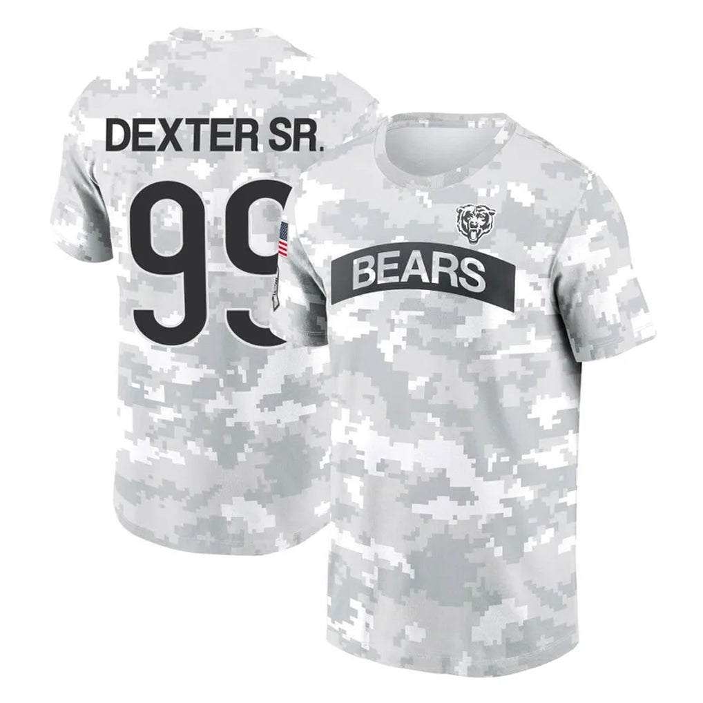 tocy C.Bears #99 Gervon Dexter Sr. Player Arctic Camo Salute to Service Performance T-Shirt Limited Stitched Jerseys