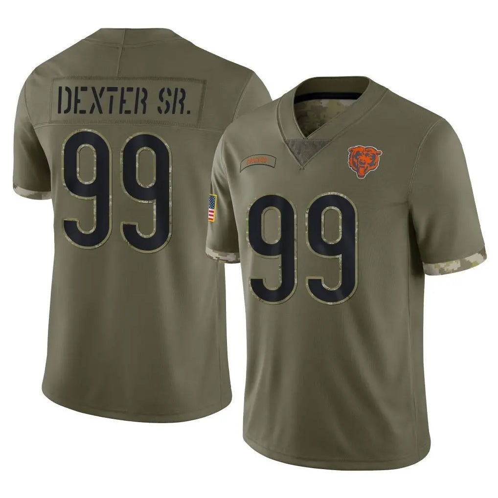 tocy C.Bears #99 Gervon Dexter Sr. Player Olive Salute to Service Limited Game Stitched Jerseys