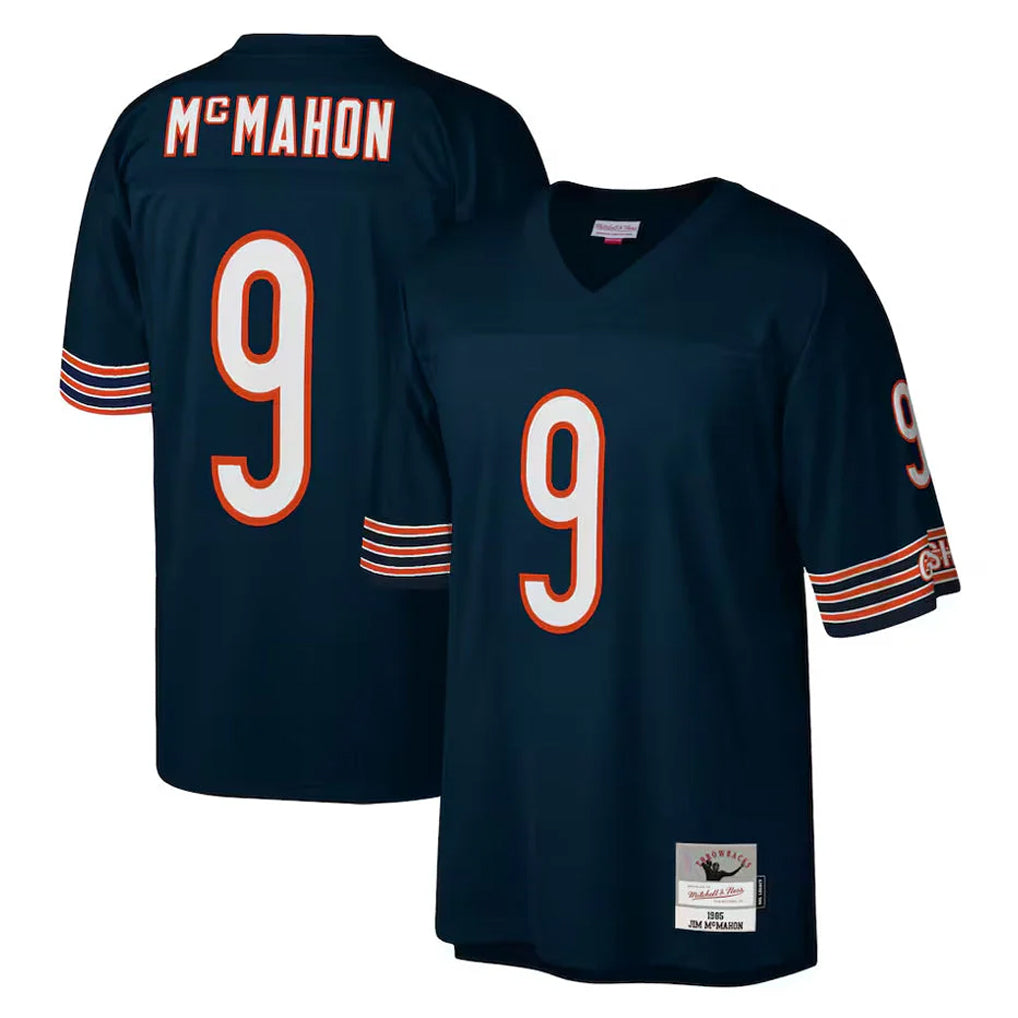 tocy C.Bears #9 Jim McMahon Player Navy Mitchell & Ness Navy Legacy Replica Stitched Jerseys
