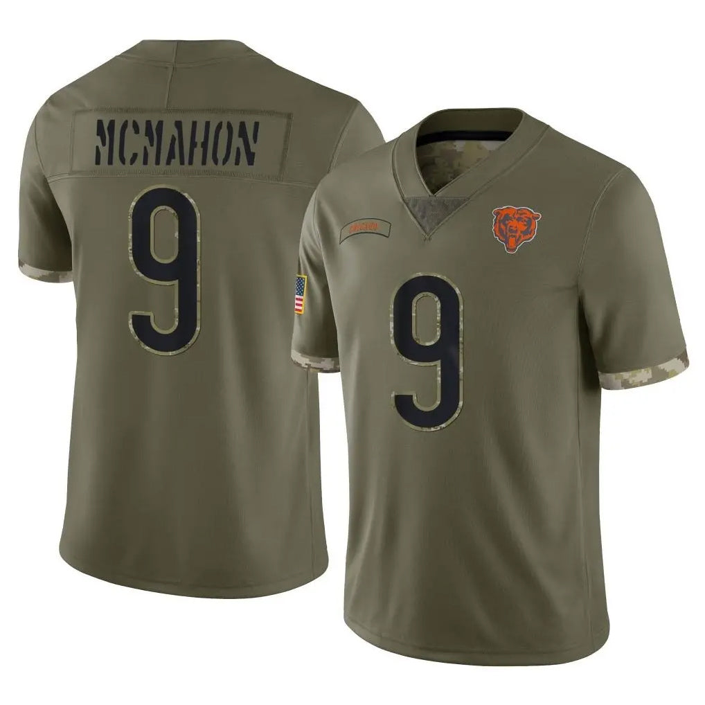 tocy C.Bears #9 Jim McMahon Player Olive Salute to Service Limited Game Stitched Jerseys