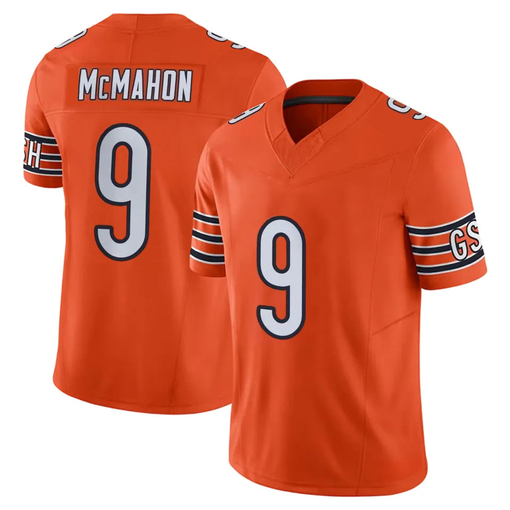 tocy C.Bears #9 Jim McMahon Player Orange Vapor F.U.S.E. Limited Home Game Stitched Jerseys