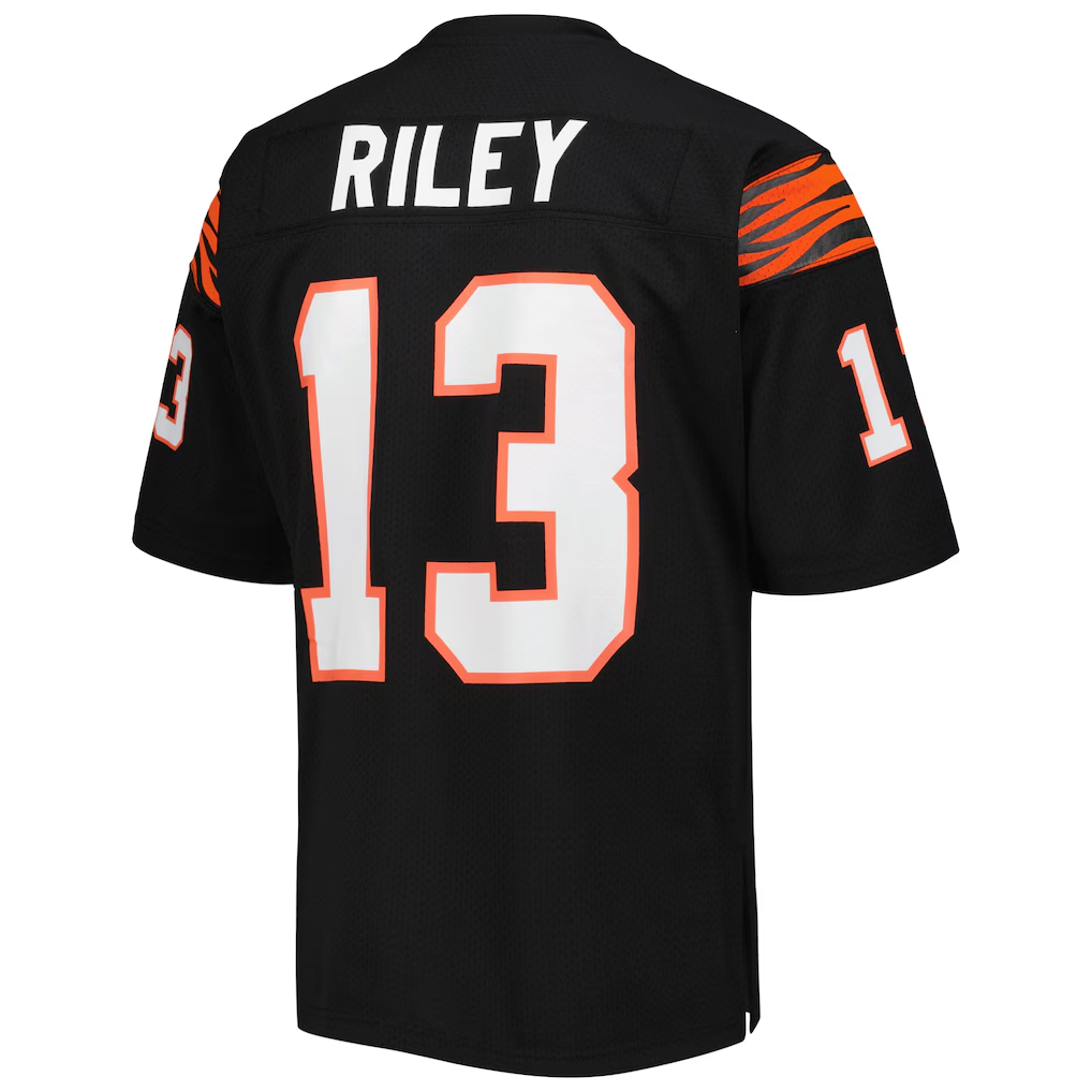 tocy C.Bengals 1981 #13 Ken Riley Mitchell & Ness Black Authentic Throwback Retired Player Jersey