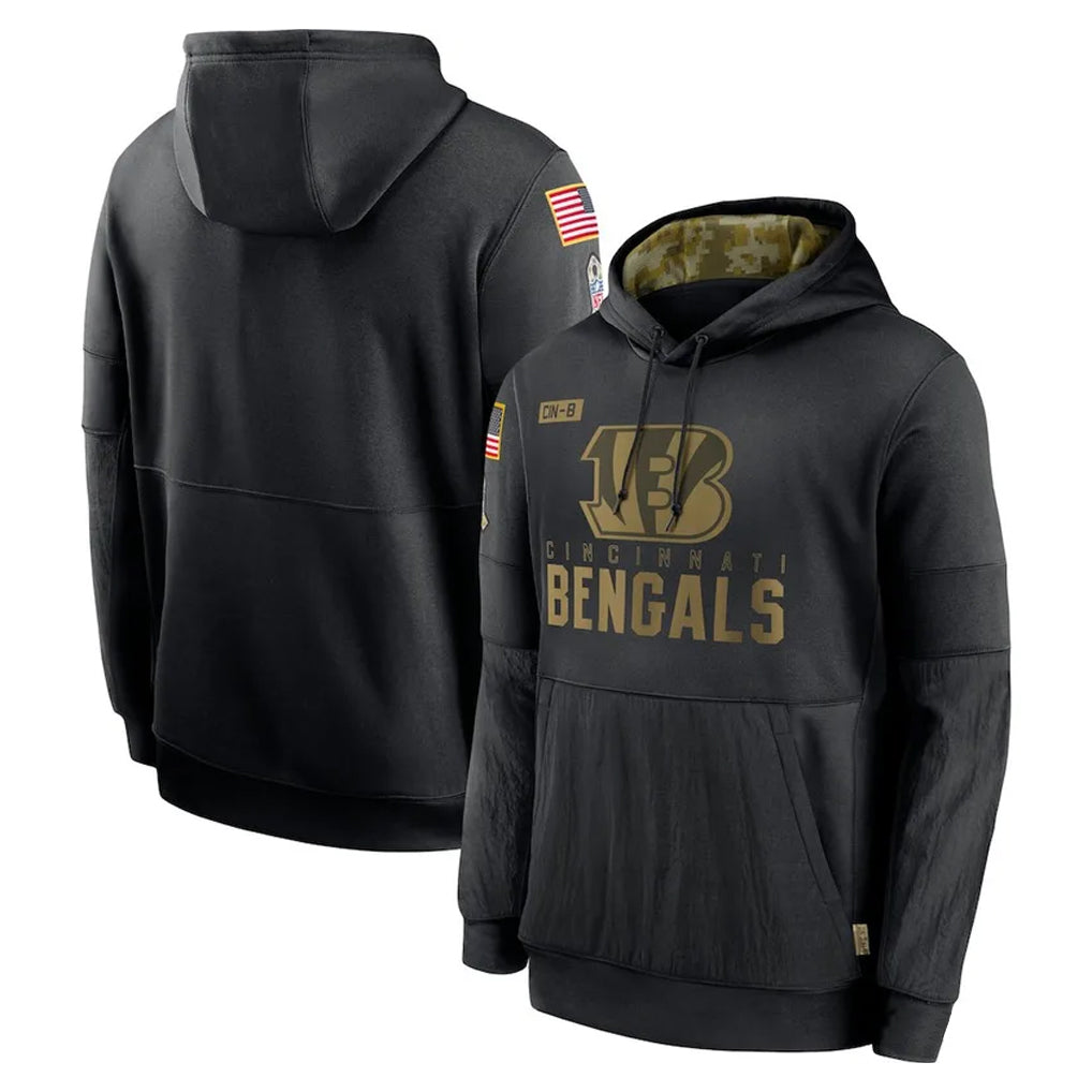 tocy C.Bengals Black Salute to Service Pullover Hoodies Limited Blank Player Stitched Jerseys