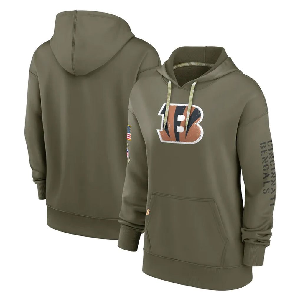 tocy C.Bengals Olive Salute to Service Performance Pullover Hoodie Limited Blank Player Stitched Jerseys