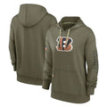 tocy C.Bengals Olive Salute to Service Performance Pullover Hoodie Limited Blank Player Stitched Jerseys