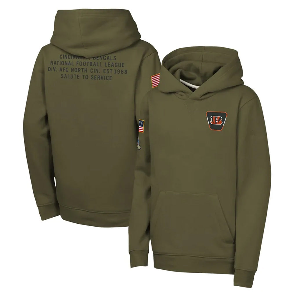 tocy C.Bengals Olive Salute to Service Pullover Hoodies Limited Blank Player Stitched Jerseys