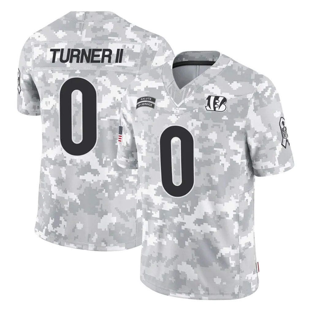 tocy C.Bengals #0 DJ Turner II Player Arctic Camo Salute to Service Limited Stitched Jerseys