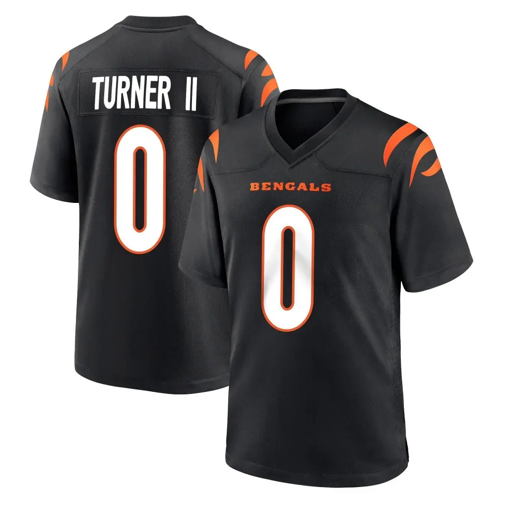 tocy C.Bengals #0 DJ Turner II Player Black Home Game Stitched Jerseys