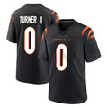 tocy C.Bengals #0 DJ Turner II Player Black Home Game Stitched Jerseys
