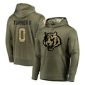 tocy C.Bengals #0 DJ Turner II Player Olive Salute to Service Pullover Hoodies Home Game Stitched Jerseys