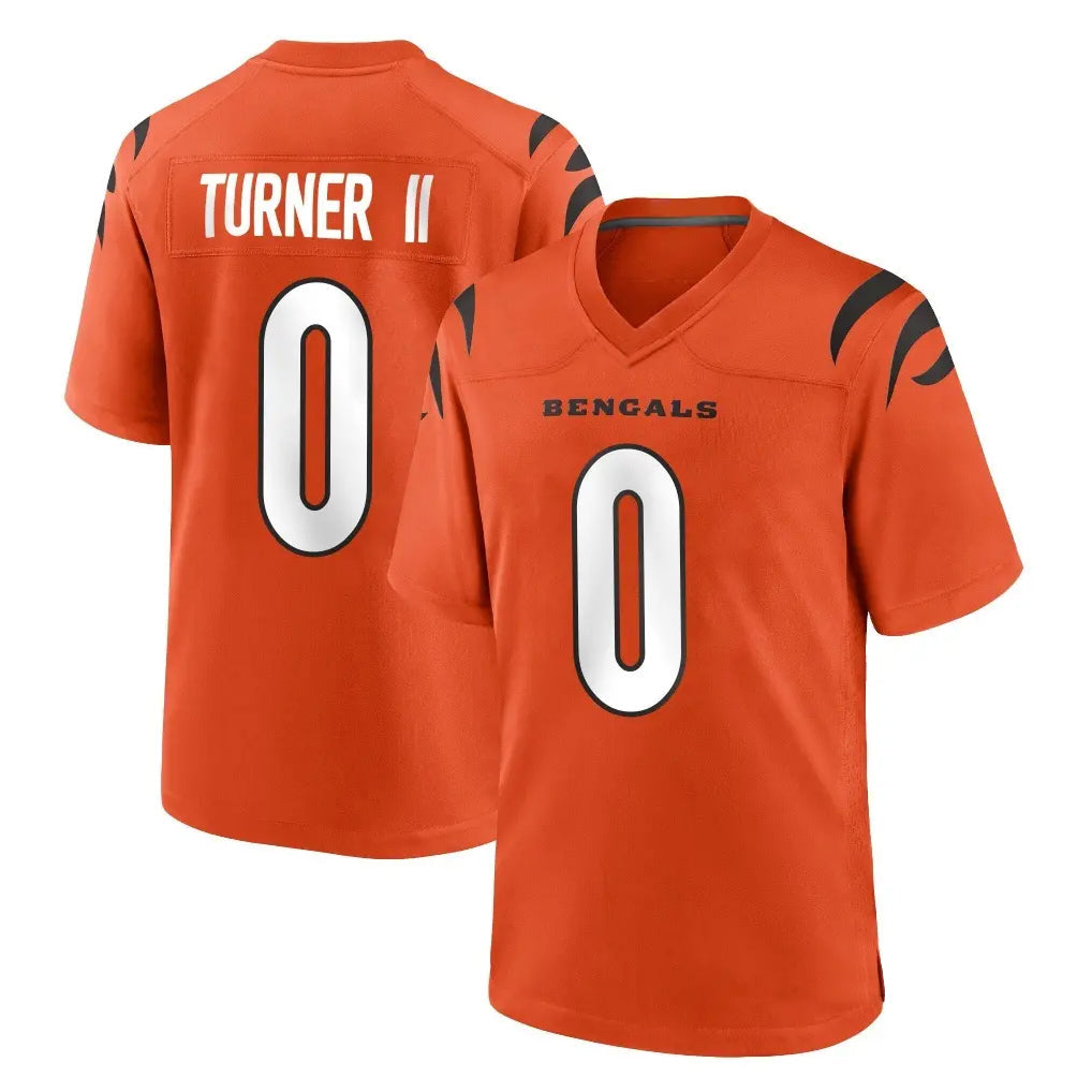 tocy C.Bengals #0 DJ Turner II Player Orange Home Game Stitched Jerseys
