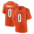 tocy C.Bengals #0 DJ Turner II Player Orange Home Game Stitched Jerseys