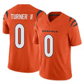 tocy C.Bengals #0 DJ Turner II Player Orange Vapor F.U.S.E. Limited Home Game Stitched Jerseys