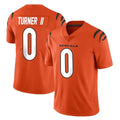 tocy C.Bengals #0 DJ Turner II Player Orange Vapor Untouchable Limited Home Game Stitched Jerseys