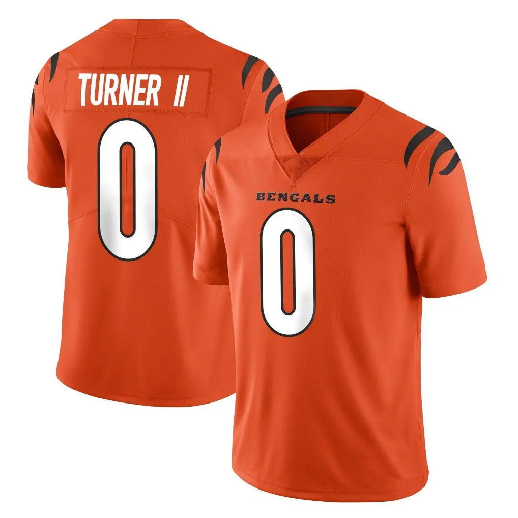 tocy C.Bengals #0 DJ Turner II Player Orange Vapor Untouchable Limited Home Game Stitched Jerseys
