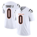 tocy C.Bengals #0 DJ Turner II Player White Vapor Untouchable Limited Home Game Stitched Jerseys