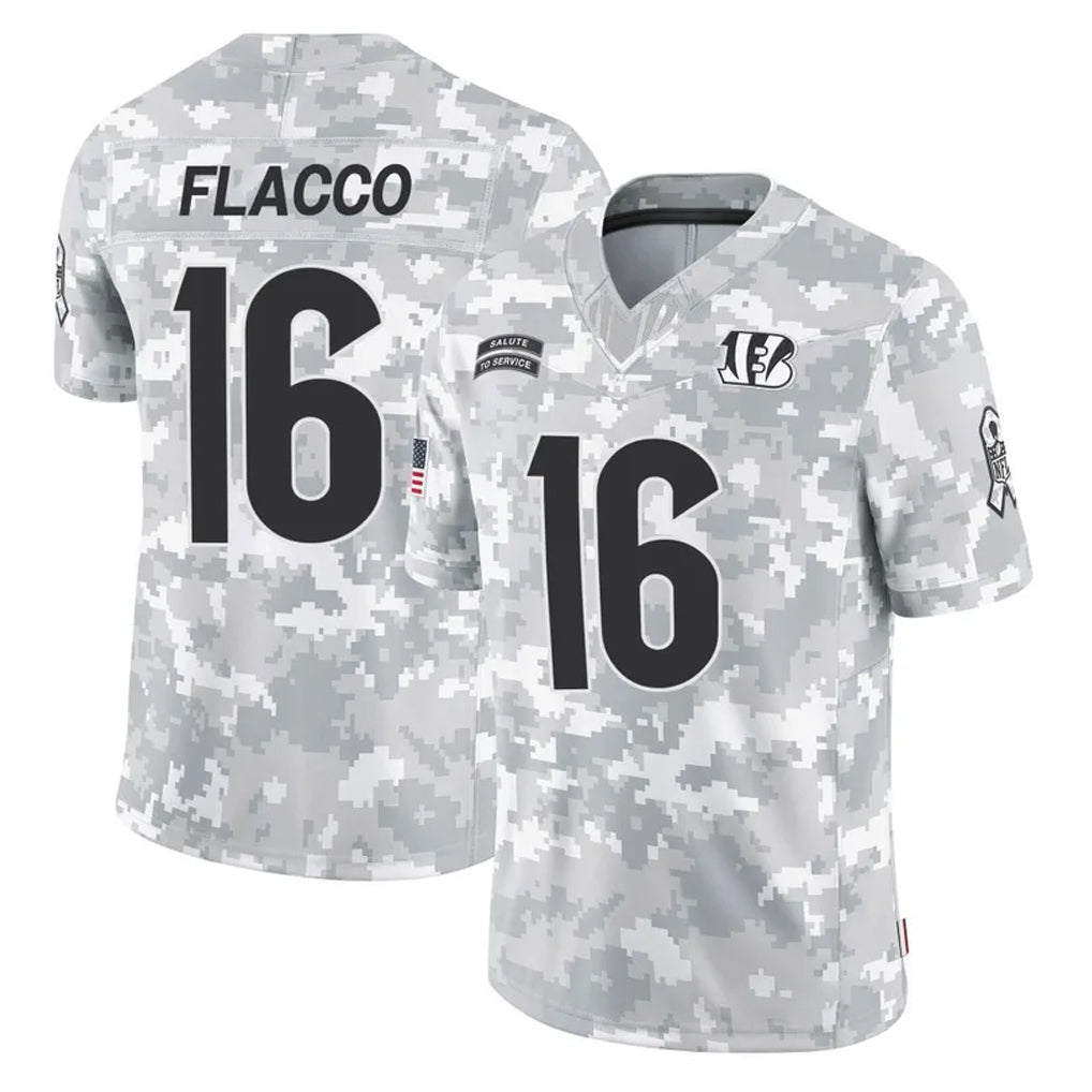 tocy C.Bengals #16 Joe Flacco Player Arctic Camo Salute to Service Limited Stitched Jerseys