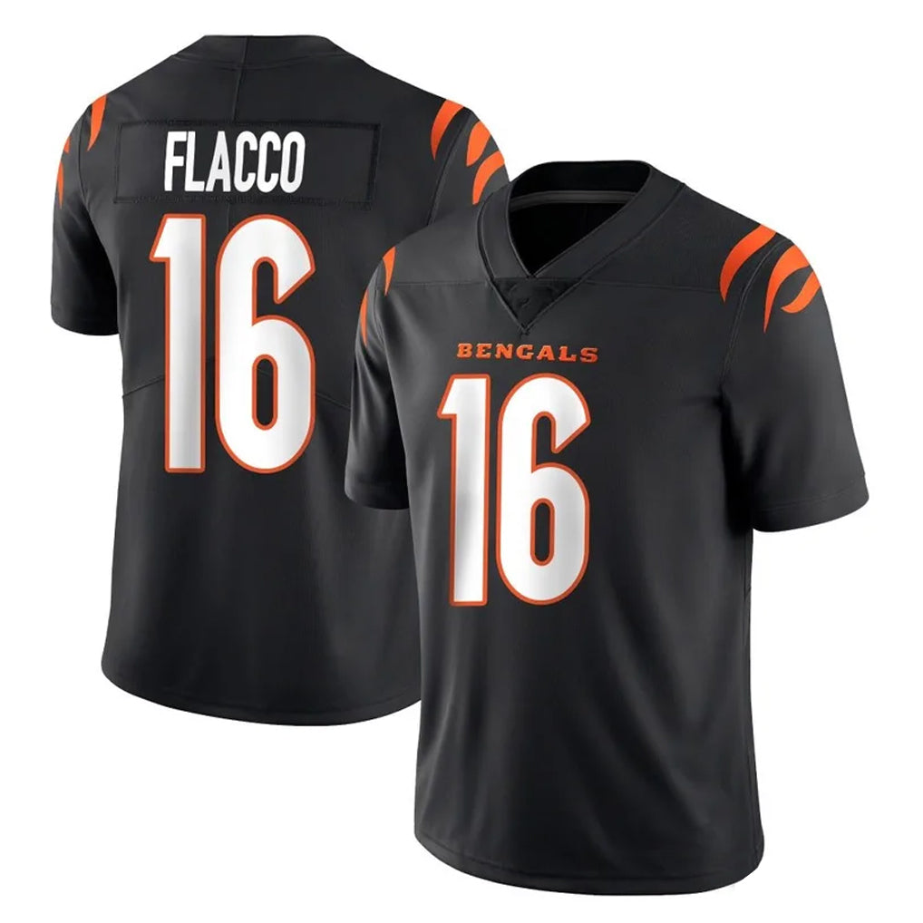 tocy C.Bengals #16 Joe Flacco Player Black Vapor Untouchable Limited Home Game Stitched Jerseys
