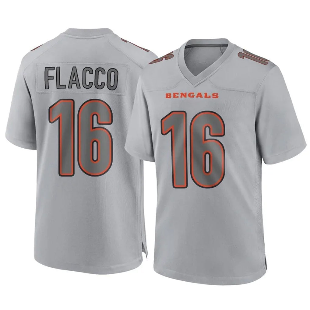tocy C.Bengals #16 Joe Flacco Player Gray Atmosphere Fashion Game Stitched Jerseys