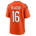 tocy C.Bengals #16 Joe Flacco Player Orange Home Game Stitched Jerseys