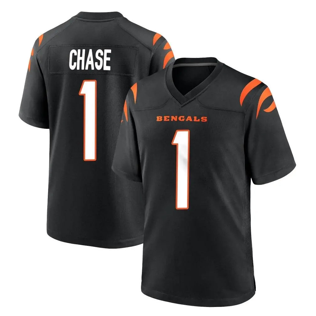 tocy C.Bengals #1 Ja'Marr Chase Player Black Home Game Stitched Jerseys