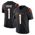 tocy C.Bengals #1 Ja'Marr Chase Player Black Vapor F.U.S.E. Limited Home Game Stitched Jerseys