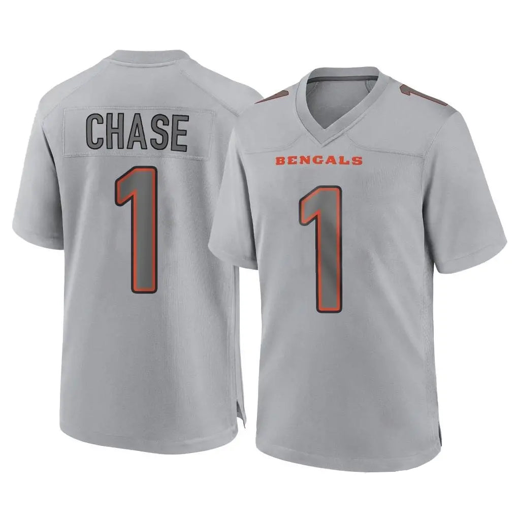 tocy C.Bengals #1 Ja'Marr Chase Player Gray Atmosphere Fashion Game Stitched Jerseys