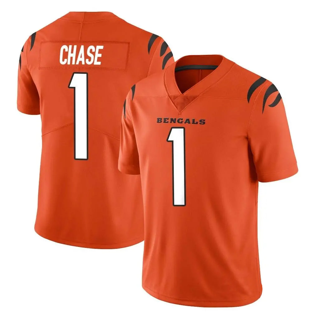 tocy C.Bengals #1 Ja'Marr Chase Player Orange Vapor Untouchable Limited Home Game Stitched Jerseys