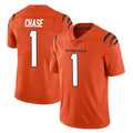 tocy C.Bengals #1 Ja'Marr Chase Player Orange Vapor Untouchable Limited Home Game Stitched Jerseys