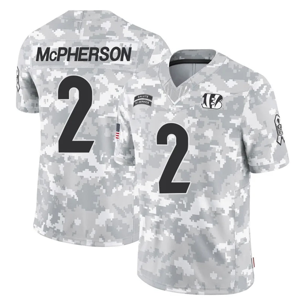 tocy C.Bengals #2 Evan McPherson Player Arctic Camo Salute to Service Limited Stitched Jerseys