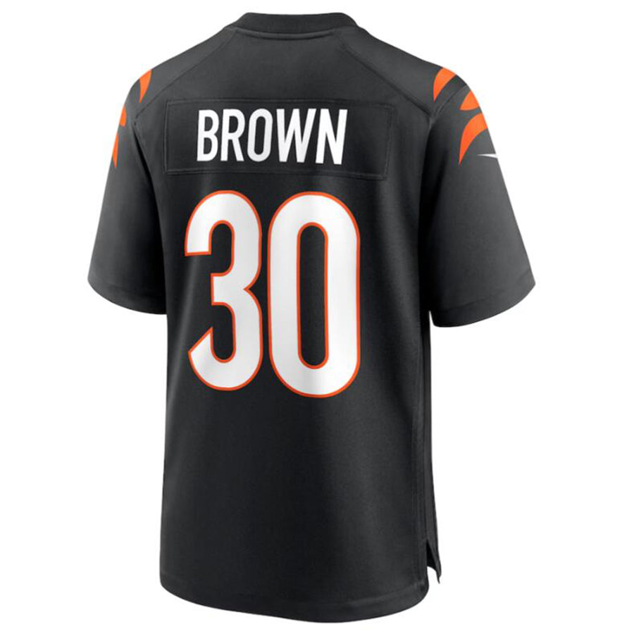 tocy C.Bengals #30 Chase Brown Black Team Game Jersey American Stitched Jersey