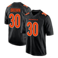 tocy C.Bengals #30 Chase Brown Player Black Fashion Game Stitched Jerseys