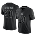 tocy C.Bengals #30 Chase Brown Player Black Reflective Limited Game Stitched Jerseys
