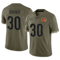 tocy C.Bengals #30 Chase Brown Player Olive Salute to Service Limited Game Stitched Jerseys