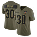 tocy C.Bengals #30 Chase Brown Player Olive Salute to Service Limited Home Game Stitched Jerseys