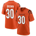 tocy C.Bengals #30 Chase Brown Player Oramge Home Game Stitched Jerseys