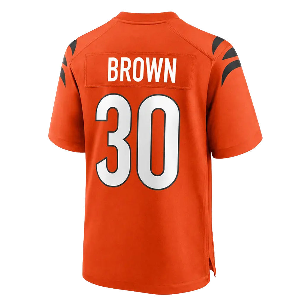 tocy C.Bengals #30 Chase Brown Player Orange Home Game Stitched Jerseys