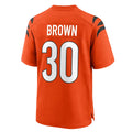 tocy C.Bengals #30 Chase Brown Player Orange Home Game Stitched Jerseys