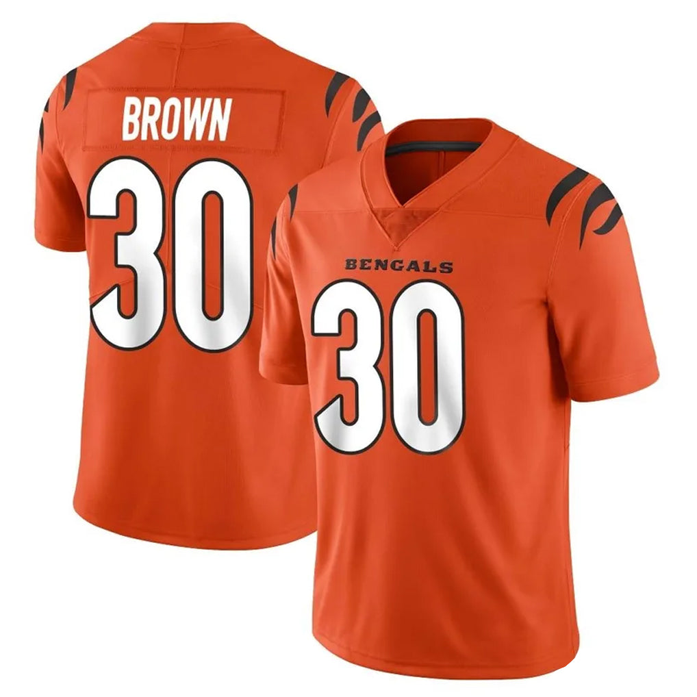 tocy C.Bengals #30 Chase Brown Player Orange Vapor Untouchable Limited Home Game Stitched Jerseys