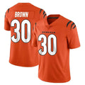 tocy C.Bengals #30 Chase Brown Player Orange Vapor Untouchable Limited Home Game Stitched Jerseys