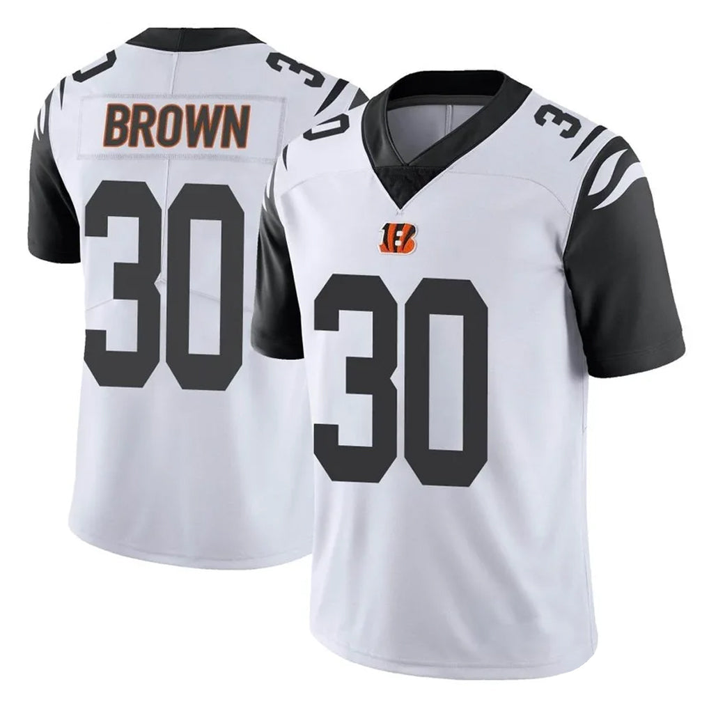 tocy C.Bengals #30 Chase Brown Player White Color Rush Vapor Untouchable Limted Home Game Stitched Jerseys