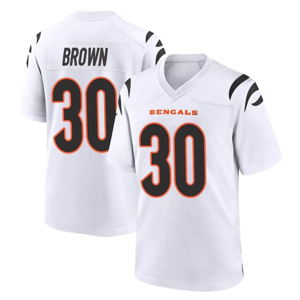 tocy C.Bengals #30 Chase Brown Player White Game Stitched Jerseys