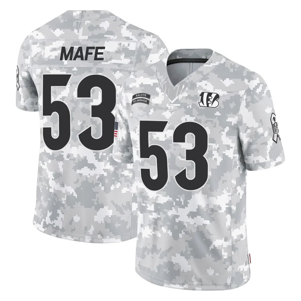 tocy C.Bengals #53 Boye Mafe Player Arctic Camo Salute to Service Limited Stitched Jerseys