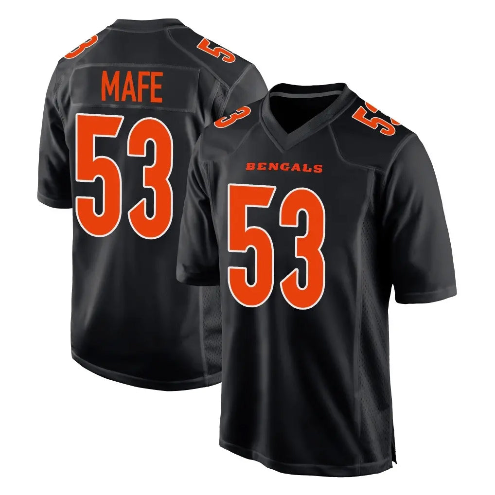 tocy C.Bengals #53 Boye Mafe Player Black Fashion Game Stitched Jerseys