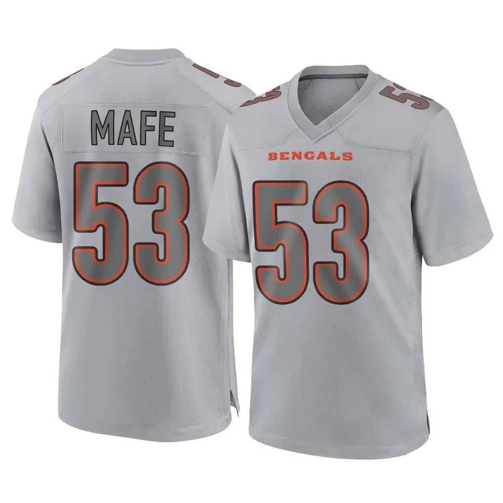 tocy C.Bengals #53 Boye Mafe Player Gray Atmosphere Fashion Game Stitched Jerseys